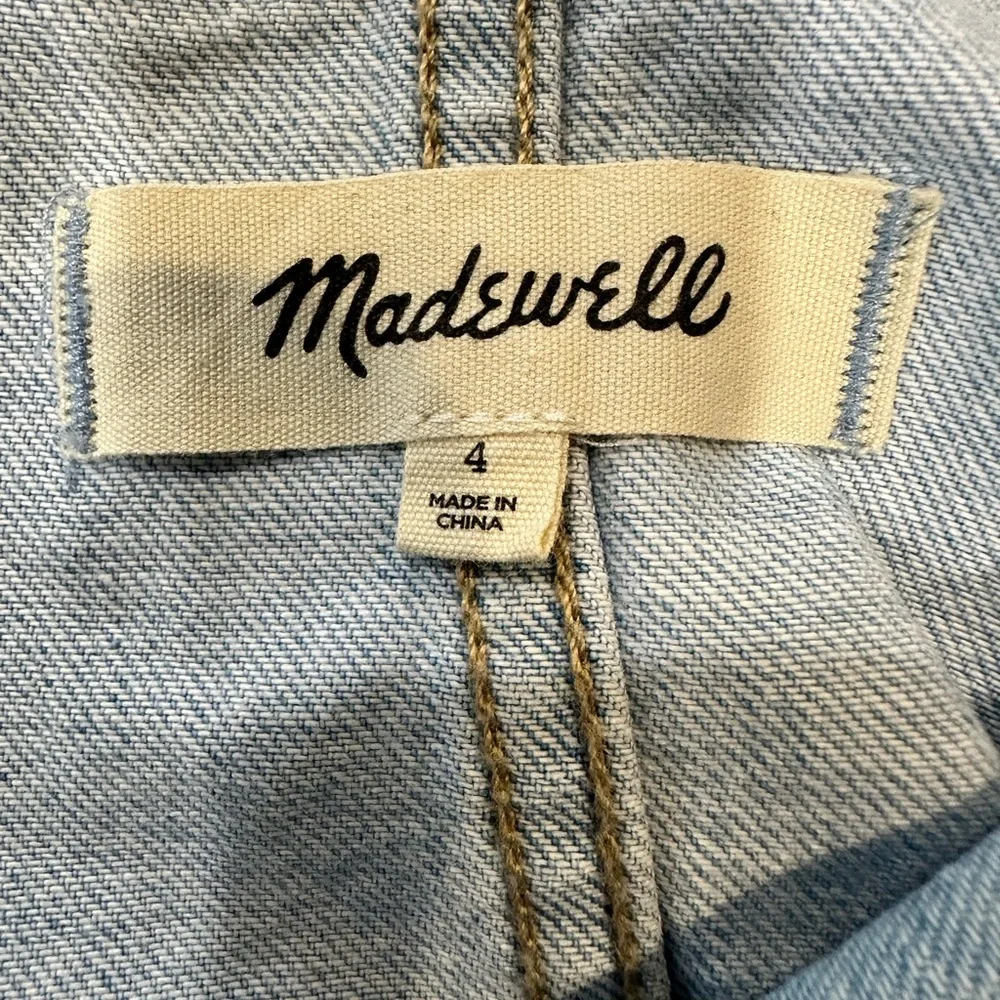 Madewell Denim Sleeveless Seamed Mini Dress-Light Wash-Size 4 - Picture 8 of 13